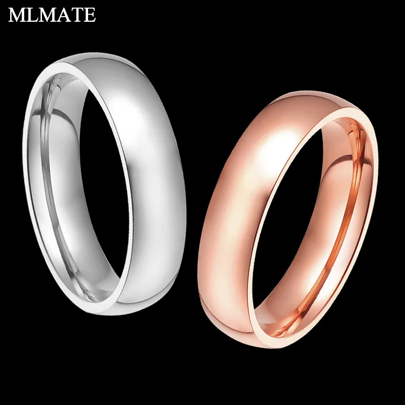 

Classic Simple Style White / Rose Gold Color Wedding Ring for Man and Woman Fashion Jewelry Drop Shipping