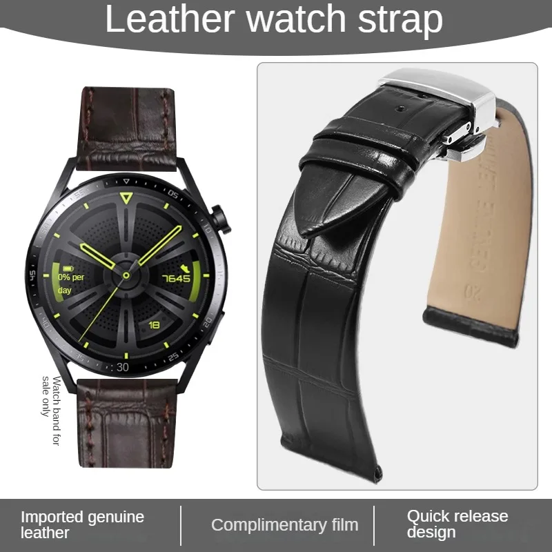 

Leather Strap Instead Of GT2/3Pro/Watchbuds/ Glory Magic2 Series Flat Interface Leather Watchband With 20/22mm.
