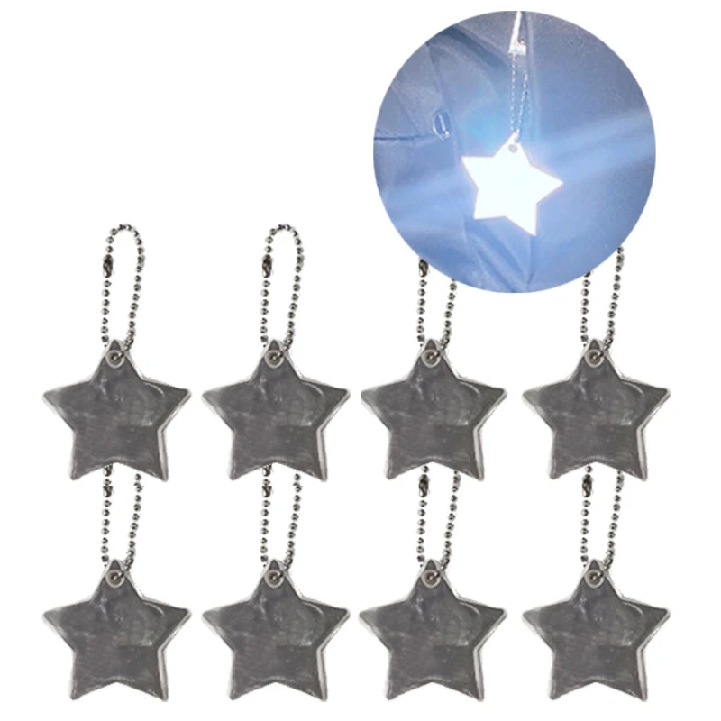 

8 шт., светоотражающие брелоки со звездами