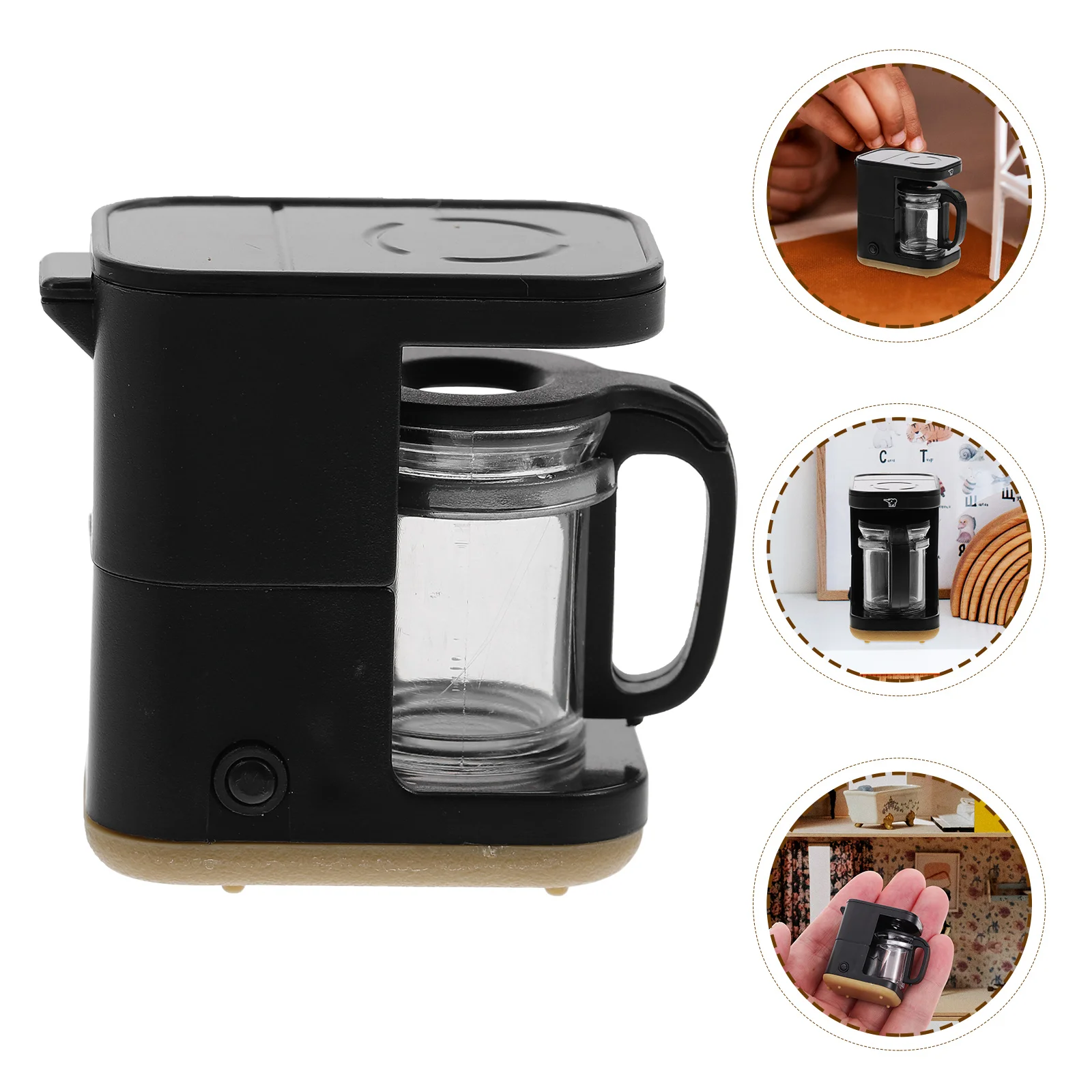 

Coffee Mini Kitchen Toy Machine Miniature Scene Furniture Maker Play Pretend Ornament Serve Figure Decoration Single Model House