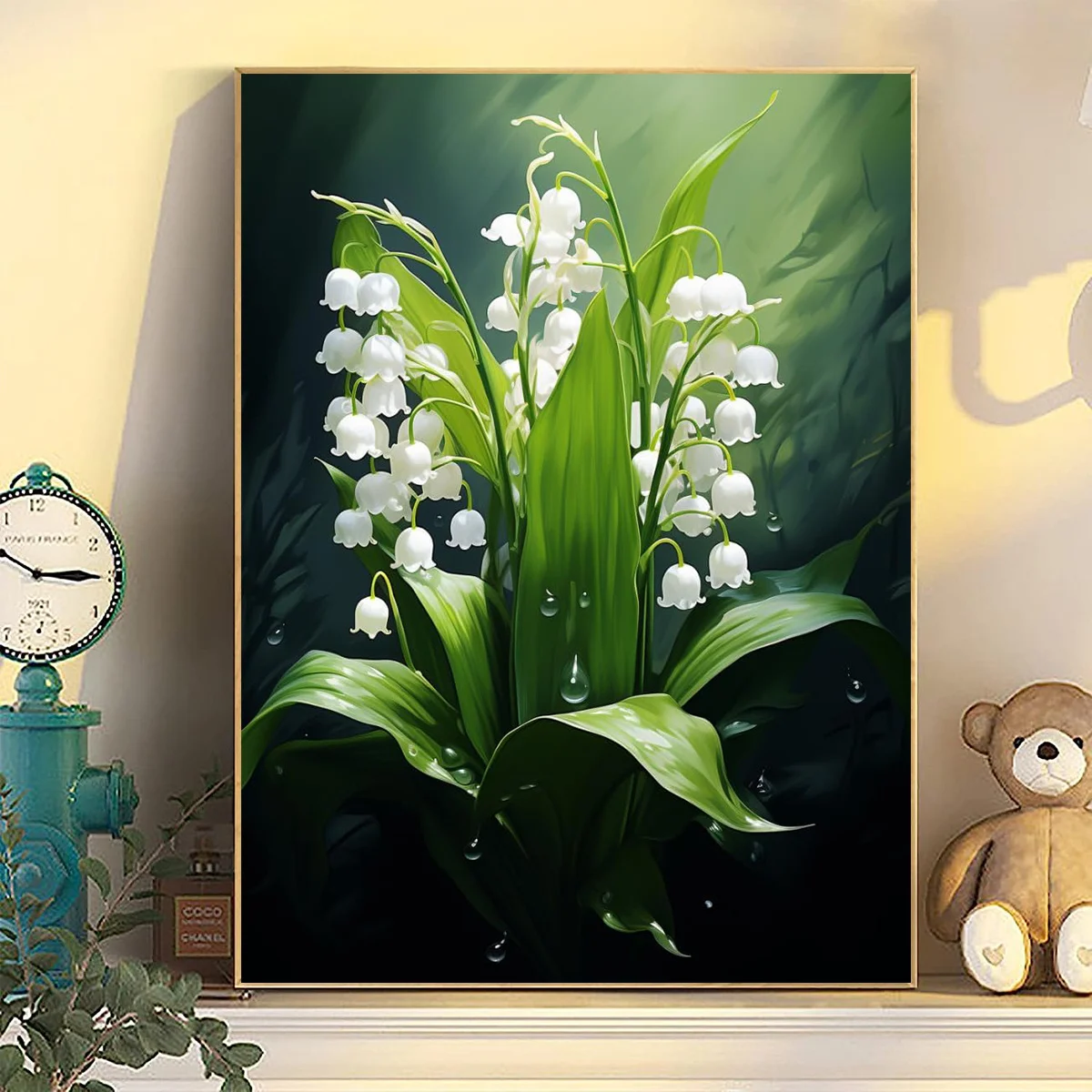 5D алмазная живопись полная блестящая картина с красивыми зелеными цветами