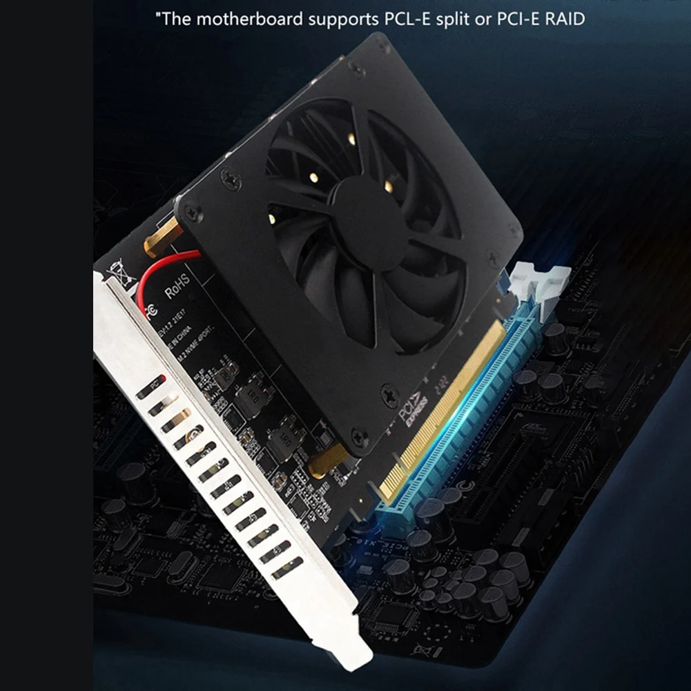 PCIEX16 NVME M2 MKEY SSD RAID-массив Адаптер расширения Материнская плата Разделенная карта