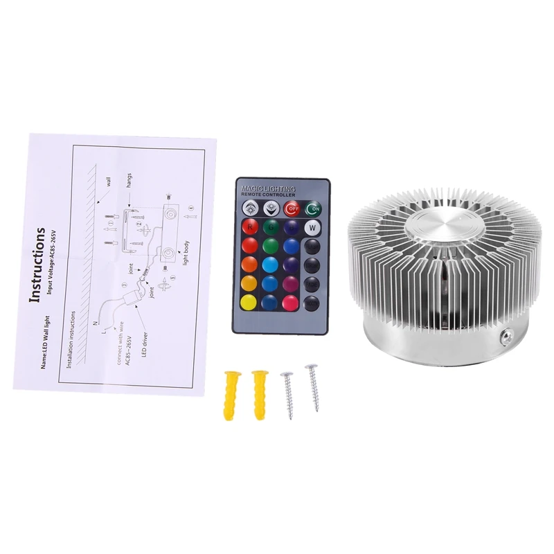 Цветной RGB подсолнух настенный светильник 3 вт современное светодиодное