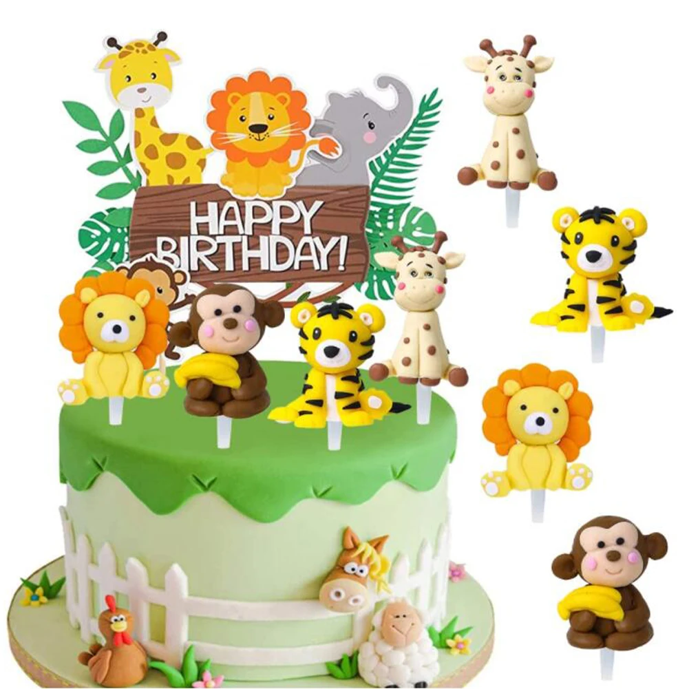 1 шт. керамика, маленький лев, тигр, украшение, зеленый лес, животное, обезьяна, Лев, слон, торт, цветочный горшок, украшение для дома, бонсай
