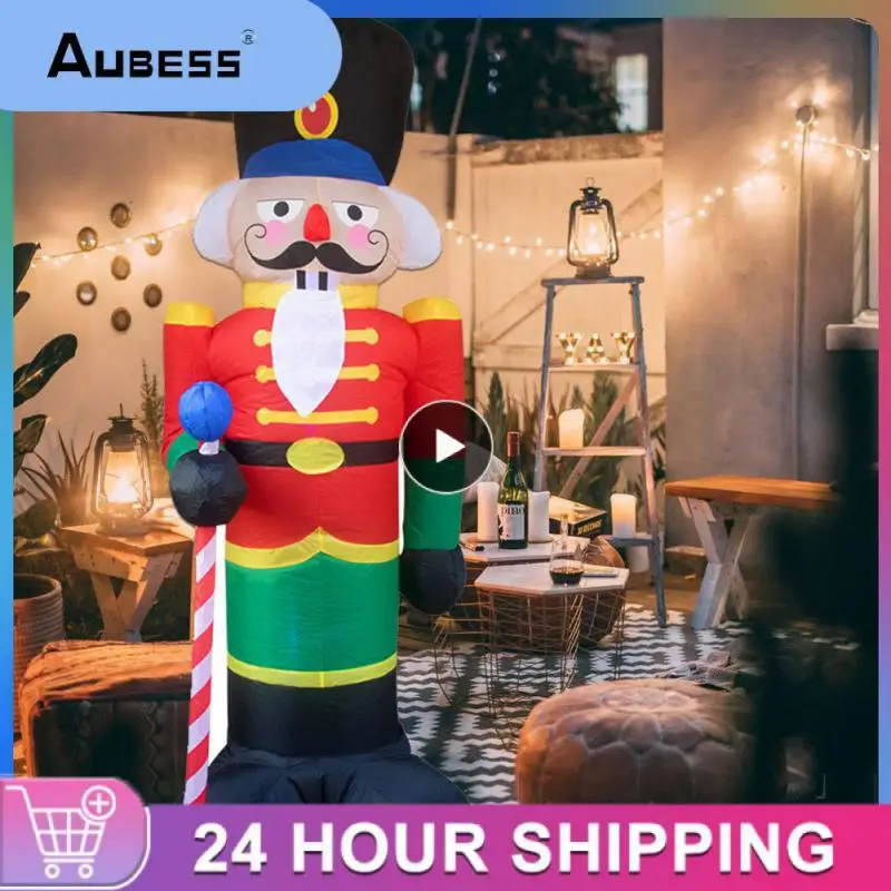 

New Creative 2.4m Nutcracker Christmas Inflatable LED Light Outdoor Holiday Decoration Christmas Inflatable Home Decor Doll Toys