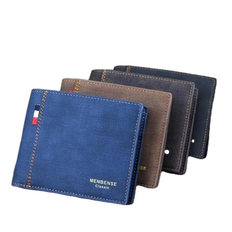 New Business Men Short Wallet Slim PU Leather Coin Wallet Man Money Clip Vintage Small Coin Purse For Male