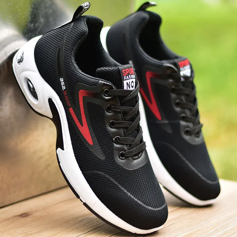 

Мужская обувь, летние сетчатые кроссовки, Мужская дышащая сетчатая обувь, повседневные универсальные высокие летние плетеные кроссовки с н...