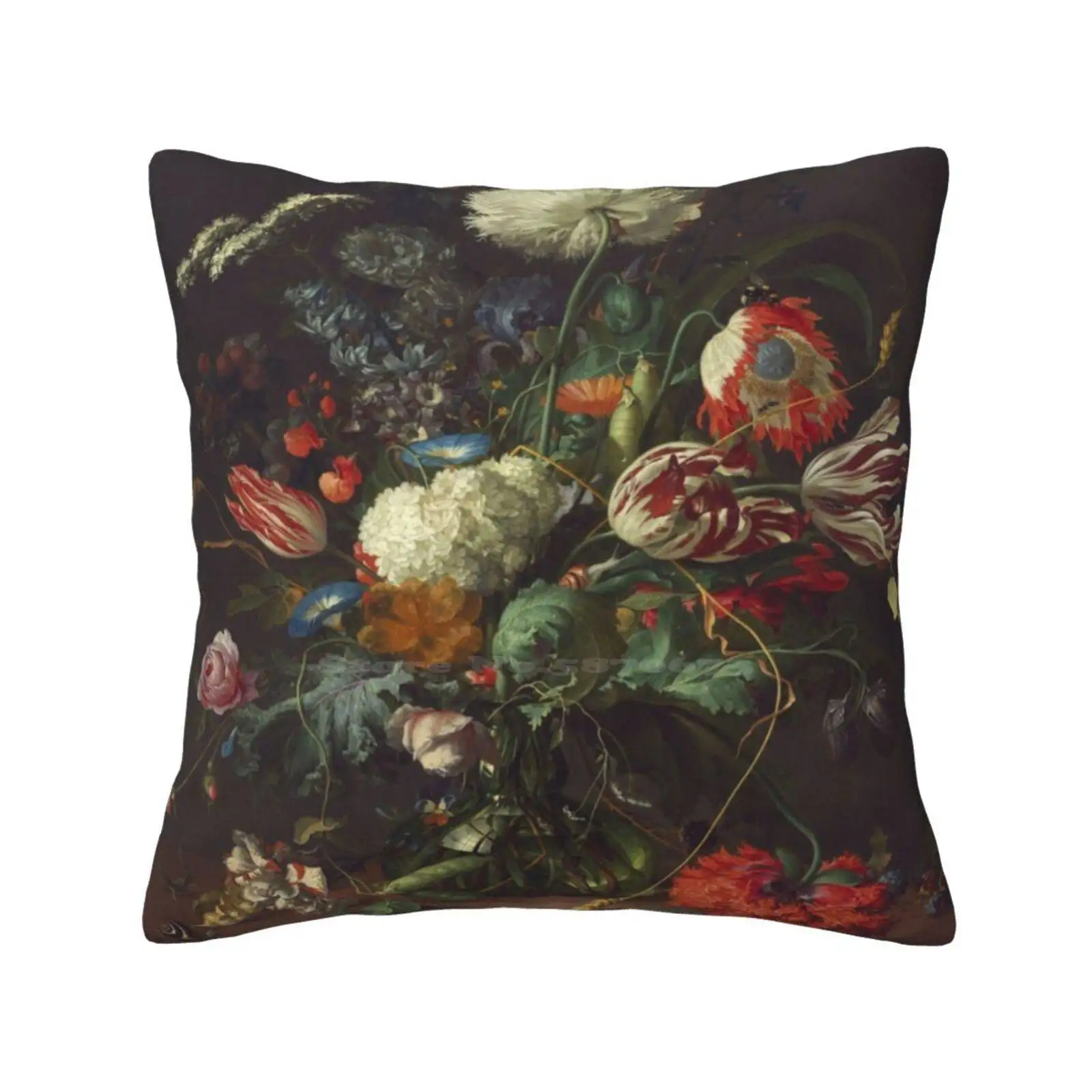 Jan Davidsz De Heem-Ваза цветов (1645) наволочка для подушки Heem Ваза 1600S 17 век