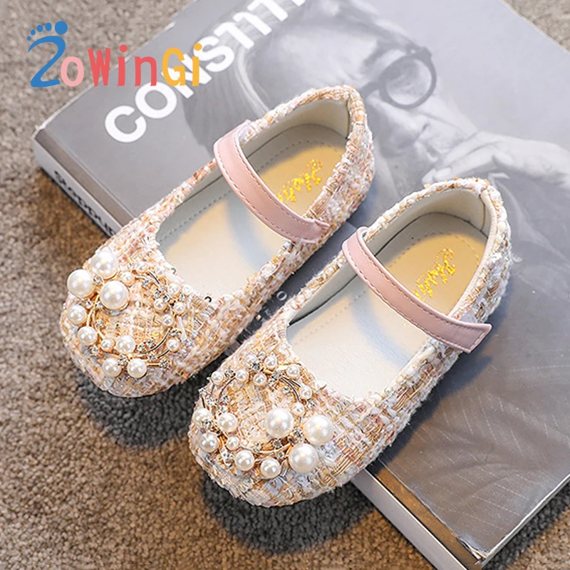 

Size 21-30 Children's Flat Shoes Princess Shoes Girl Shoes with Rhinestones Soft Bottom Sneakers for Baby Chaussure Bebe Fille
