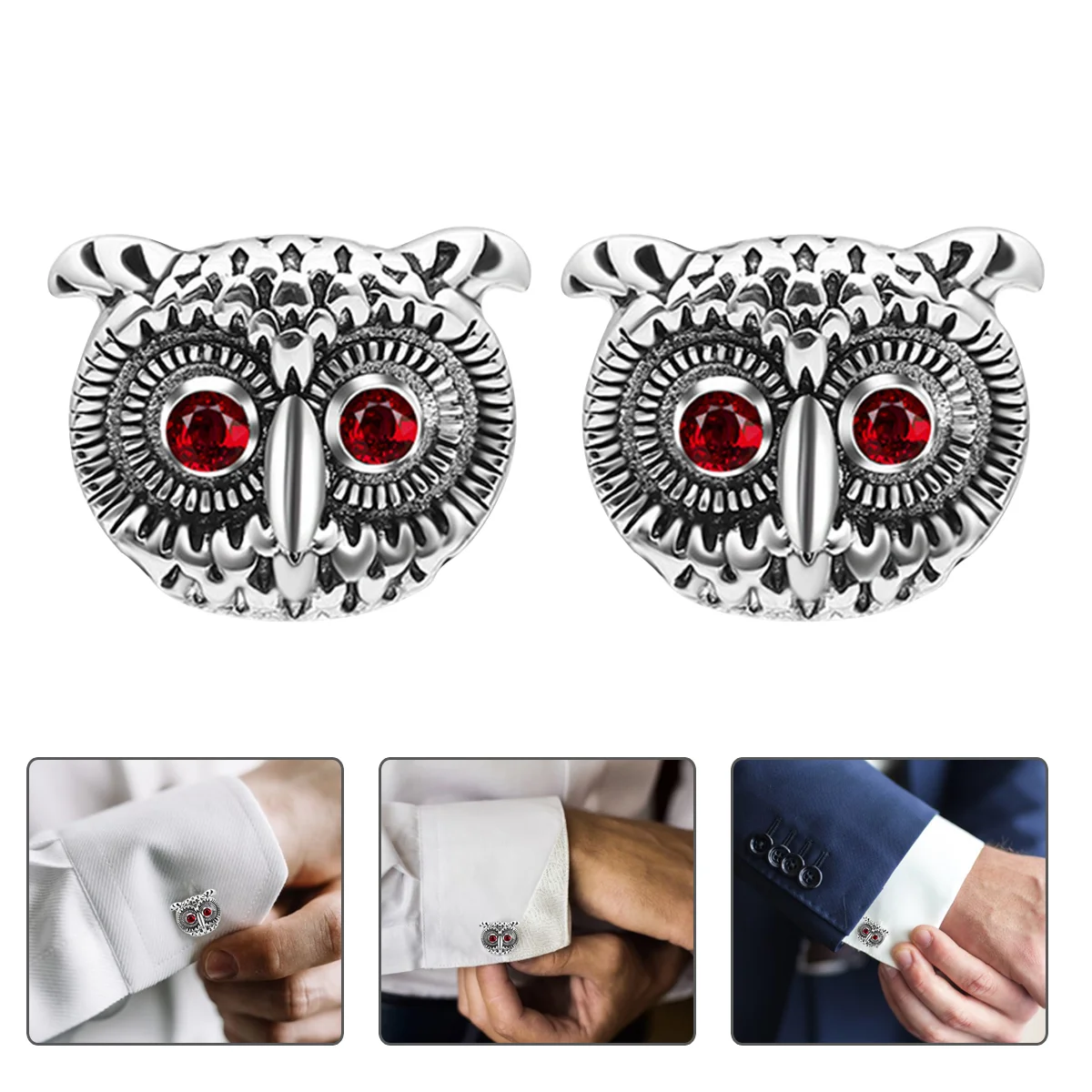 

1 Pair Creative Animal Owl Cufflinks Men Business Shirts Suit Cuff Link Button