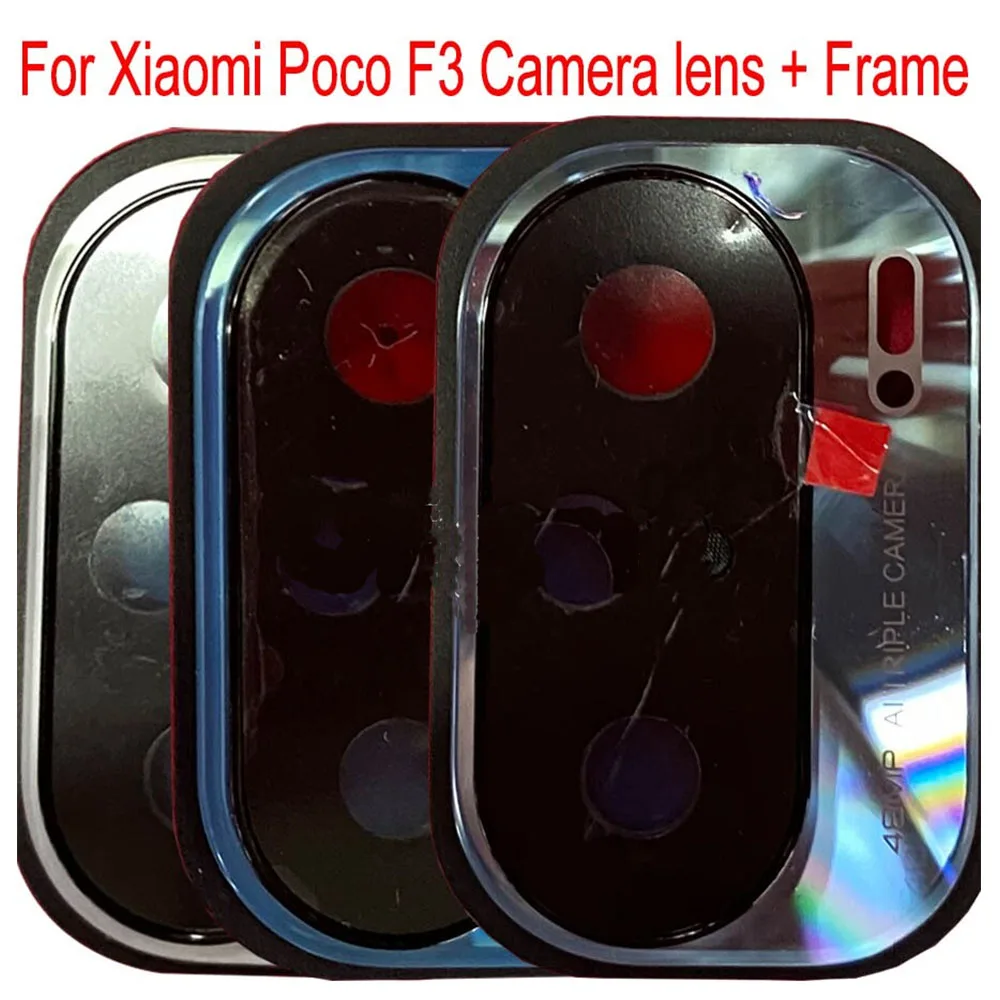 

Протестированная рамка для камеры Xiaomi Poco F3 + Задняя стеклянная линза, задняя камера для xiaomi Poco F3, сменная Крышка для объектива камеры смартфо...