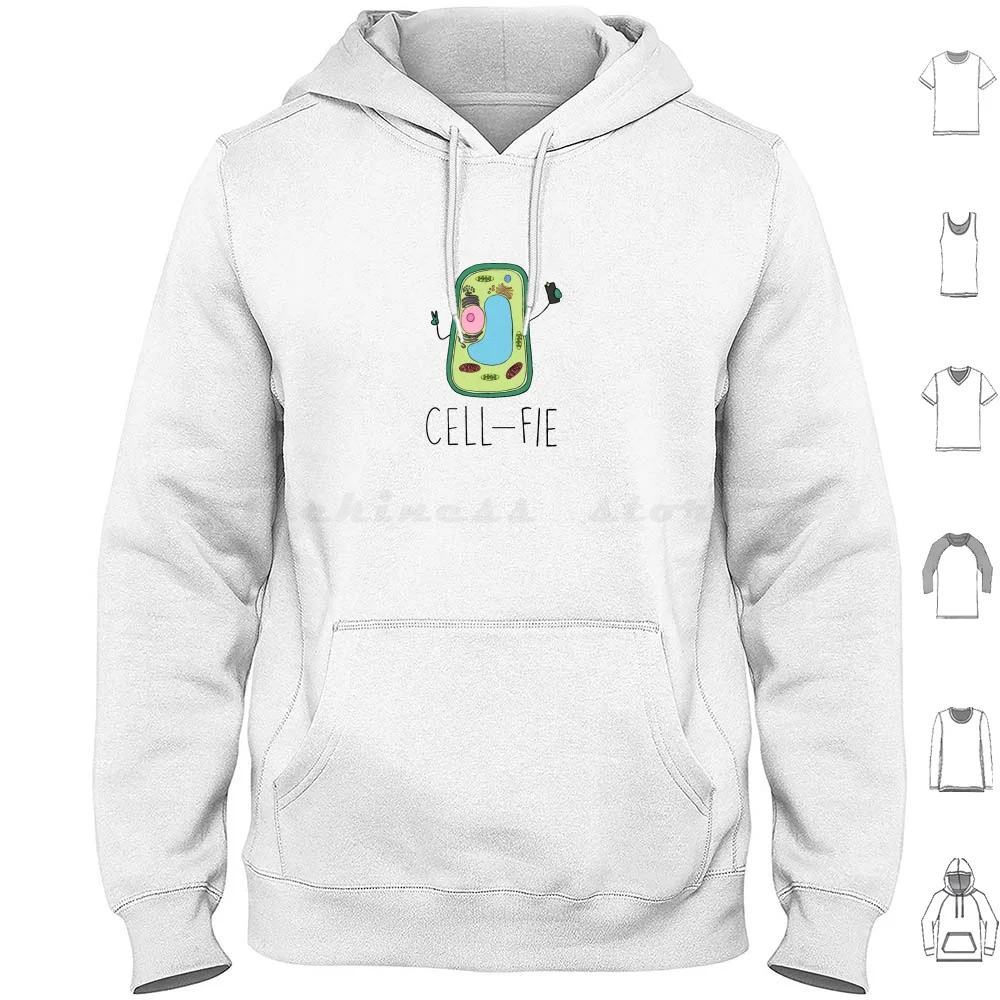 

Plant Cell-Fie Hoodies Long Sleeve Plant Cell Fie Cell Fie Plant Cell Cell Plant Green Pun Joke Funny Biology Science