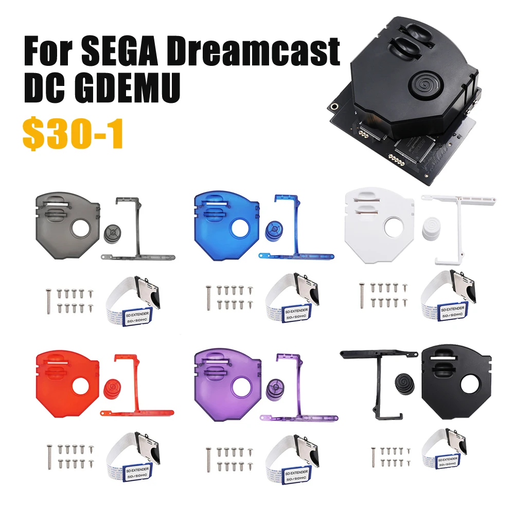 Transparent Remote SD Card Mount Kit Memory Card Extension Adapter for SEGA Dreamcast DC GDEMU Game Accessories