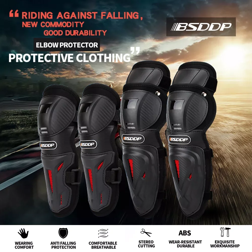 

4Pcs Adult Knee Pads Elbow Pads Lightweight and Breathable Adjustable Knee Cap Pads Protector Elbow Armor for Motorcycle