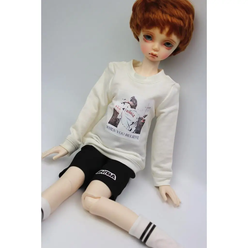 

Fashion 1/4 Dolls Dress Up Clothes Doll Accessories Hoodie Top White