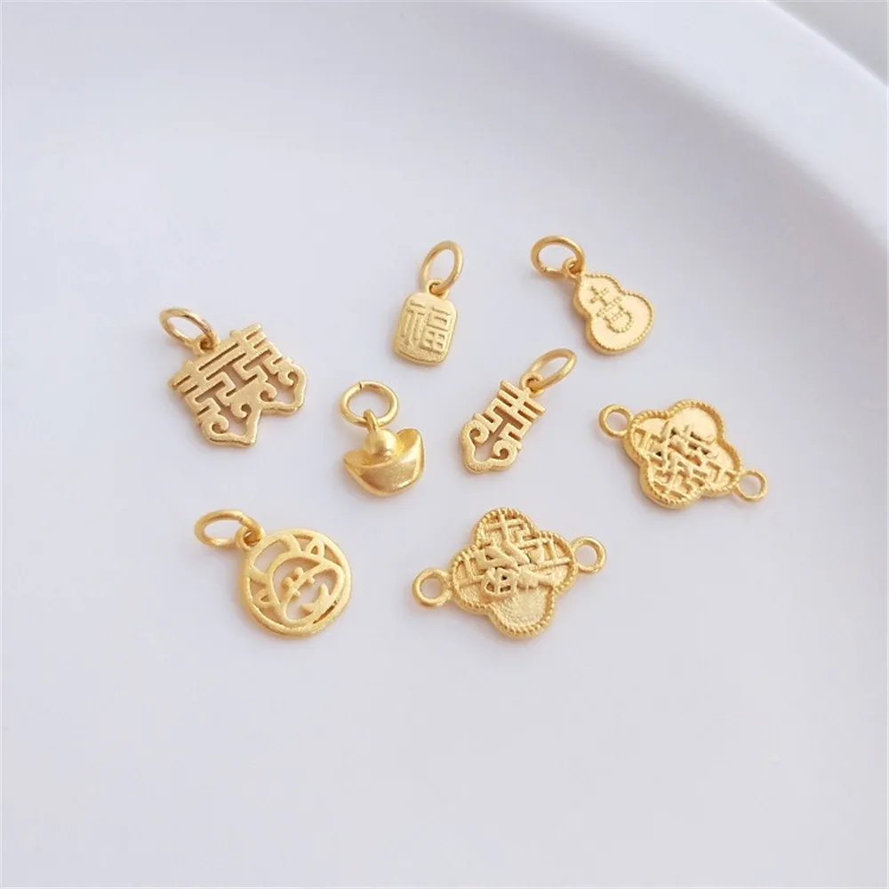 

Vietnam Sha Jin Qiang Xiao Fu brand Xi word Double xi Yuan bao pendant double hanging Fu Lu pendant DIY hand hanging ornaments