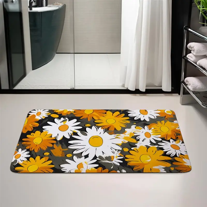 60x40 см Подсолнухи искусственный ковер с принтом украшение для ванной туалета