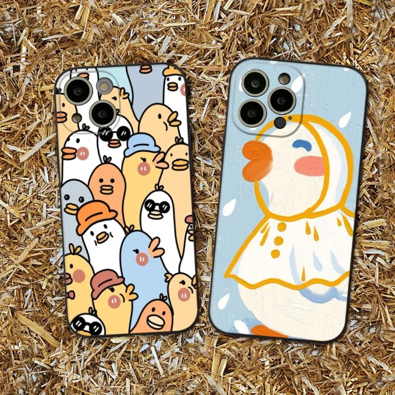 

Happy Cute Cartoon Duck Kawaii Phone Case FOR IPhone 7 8 Plus X XS XR XSmax 11 12 13 14 pro promax 12 13mini 14plus