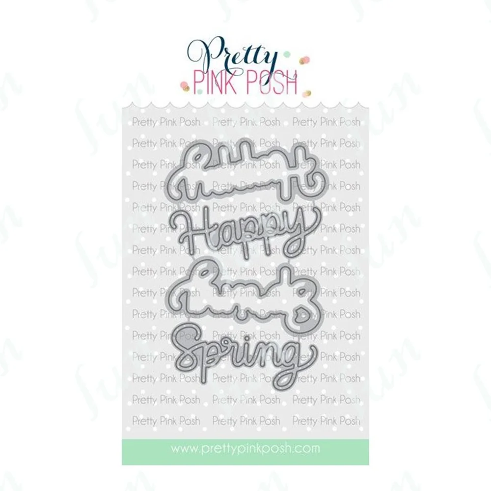 

New Cutting Dies for 2023 Happy Spring Shadow Frame Die Cuts Diy Molds Scrapbooking Paper Card Cuts Crafts Template Handmade