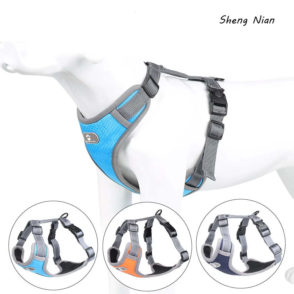 

Large Medium Dog Harness Night Reflective Wear-resistant Durable Training Pet Chest Vest Adjustable Skin Friendly Soft Dog Leash