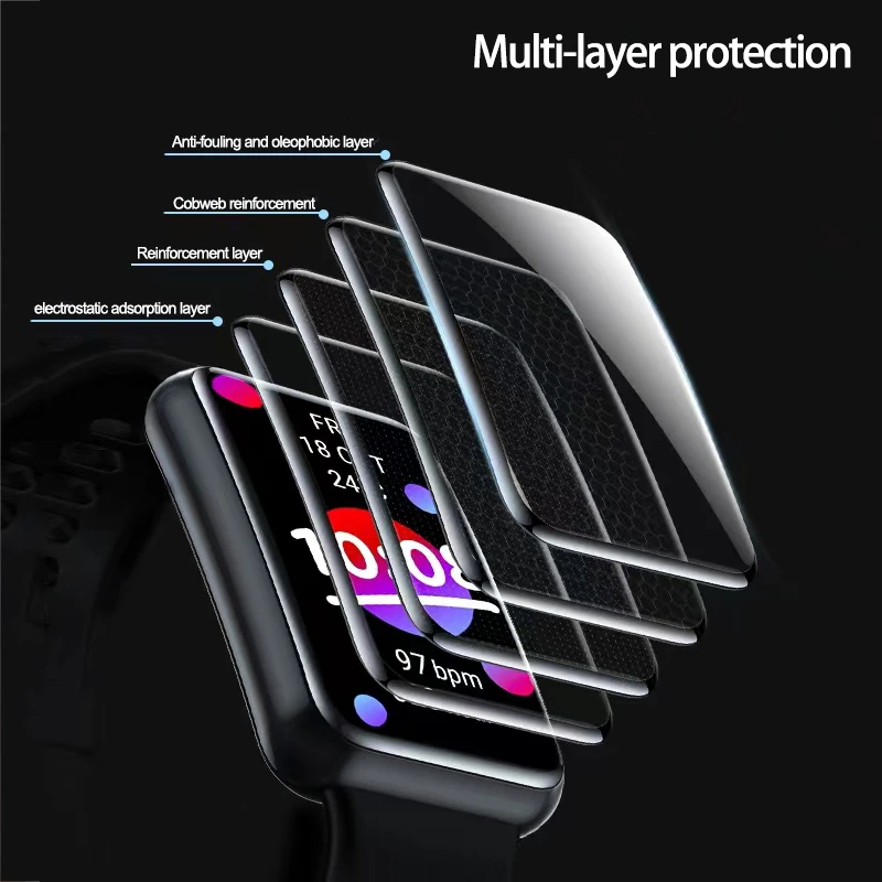 Изогнутая Защитная пленка для экрана Huawei Band 6 7 30D защитная умных часов Watch Fit 2