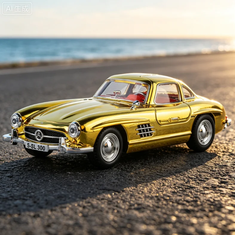 Фото Коллекционная модель автомобиля 300SL из литого сплава, масштаб 1:24, с декоративной отделкой, оптовая продажа, Чэнхай №1
