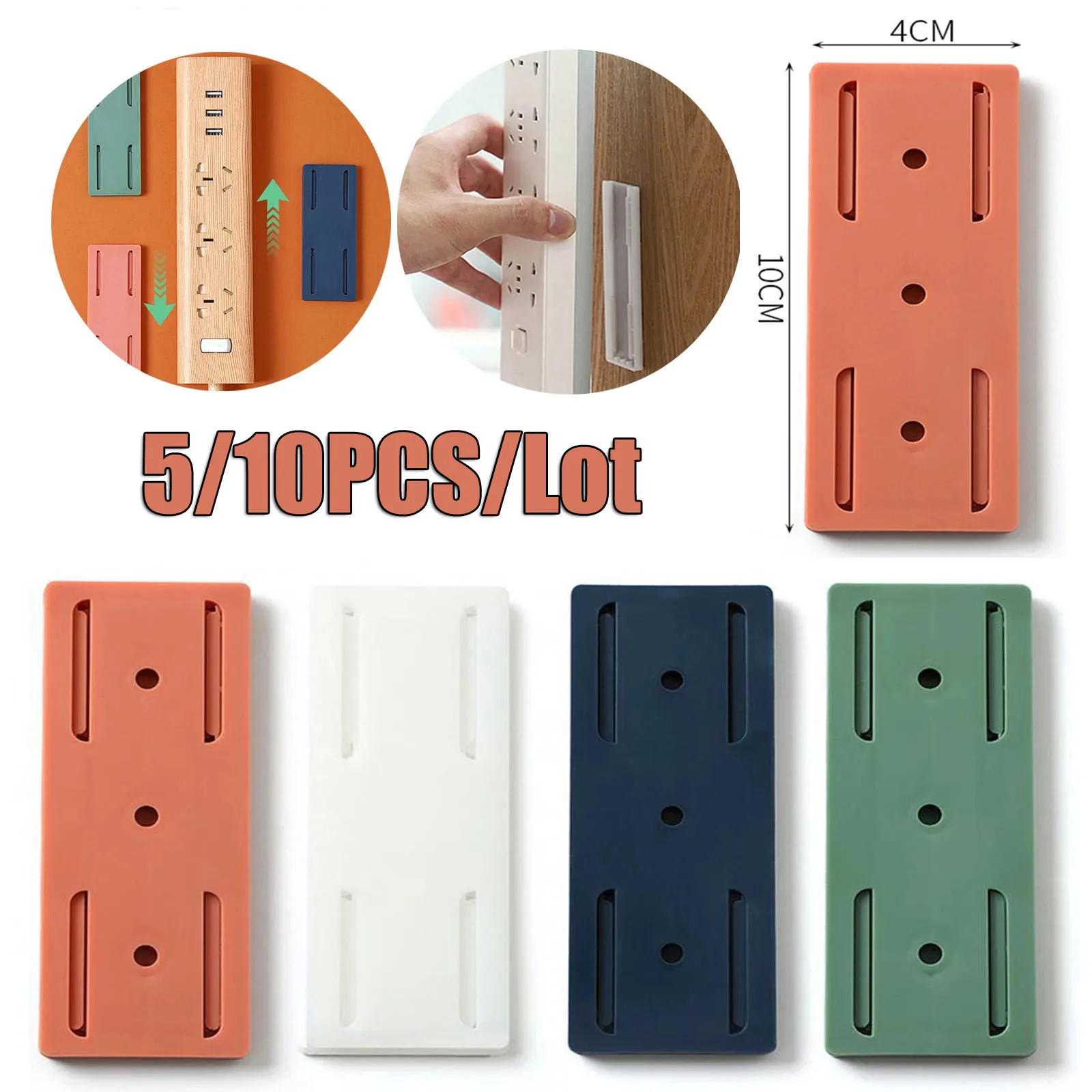 

Wall-Mounted Holder Punch-Free Plug Fixer Self-Adhesive Socket Fixer Seamless Power Strip Holder Home Cable Wire Organizer Racks