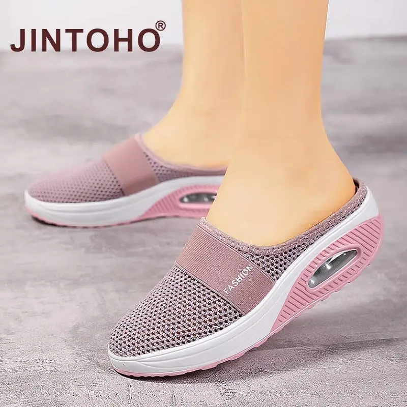 Женские туфли на платформе женские сланцы тапочки дышащая сетчатая легкая