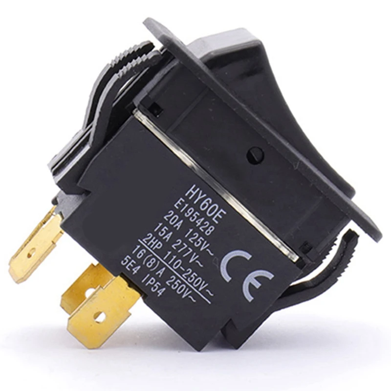 HY60E 4-контактный 20A 125 В/250 В 2HP промышленный кнопочный переключатель ВКЛ./ВЫКЛ.