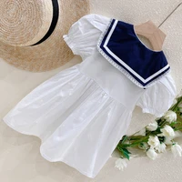new puff sleeve childrens costumes baby girls summer dress kids school style clothes toddler kids casual clothing