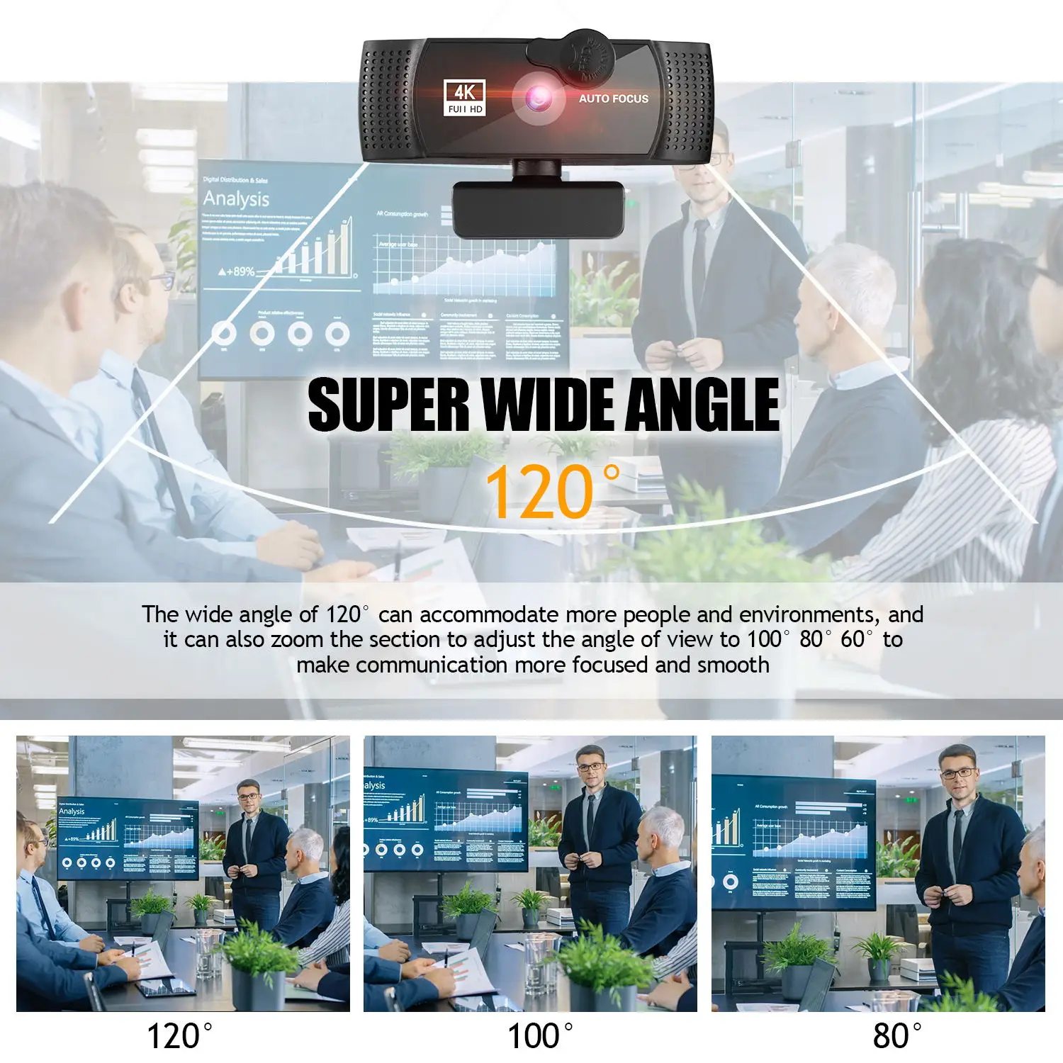 Веб-камера с автофокусом 4K 1080P 2K | Компьютеры и офис