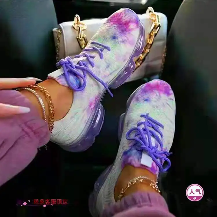 

Women Vulcanized Shoes Lace Up Female Sneakers Light Comfort Air Cushion Shoes Woman Casual Breathable Ladies Plus Size New