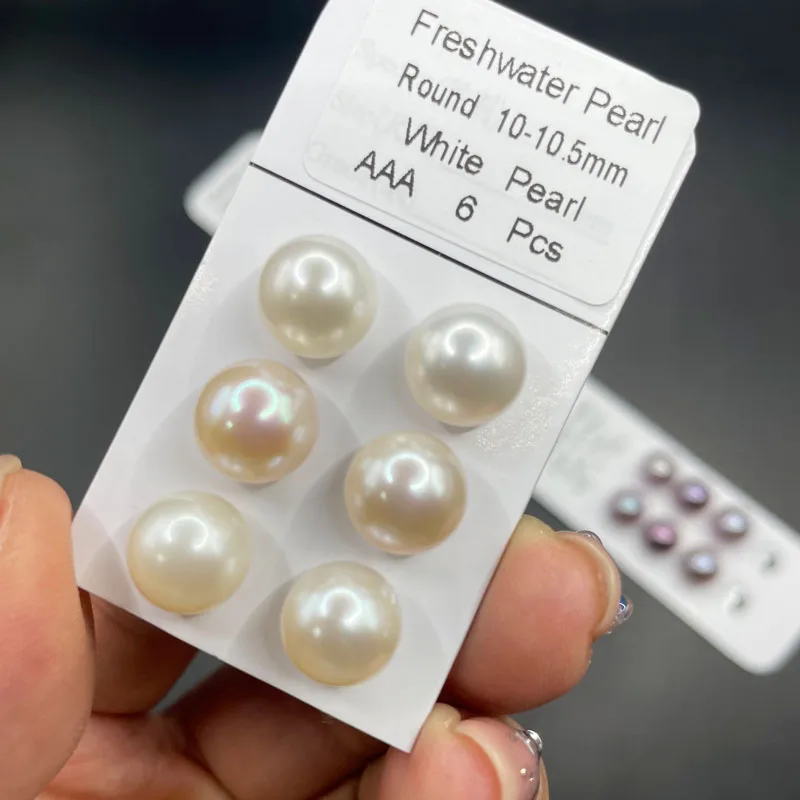 2023 натуральный Выращенный жемчуг AAA Белый Розовый Фиолетовый Круглый 5-10 мм полуотверстие свободный пресноводный жемчуг для ювелирных изделий серьги для женщин