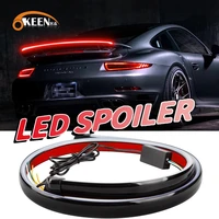 car spoiler tail lights universal carbon fiber led taillights auto driving brake turn signal rear lamp car accessories 12v
