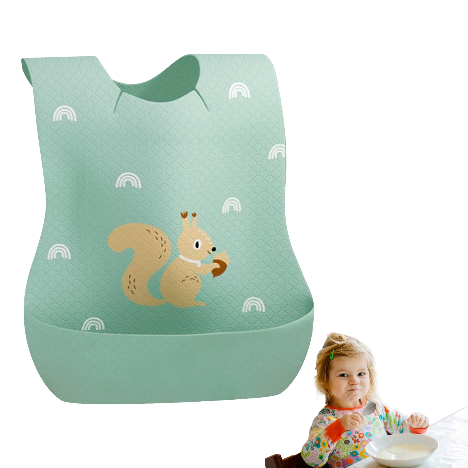 

Single Use Bibs For Babies Non-Woven Bibs For Toddlers Soft Protection Baby Bibs For Kids Age 1 To 6 Years Travelling Feeding