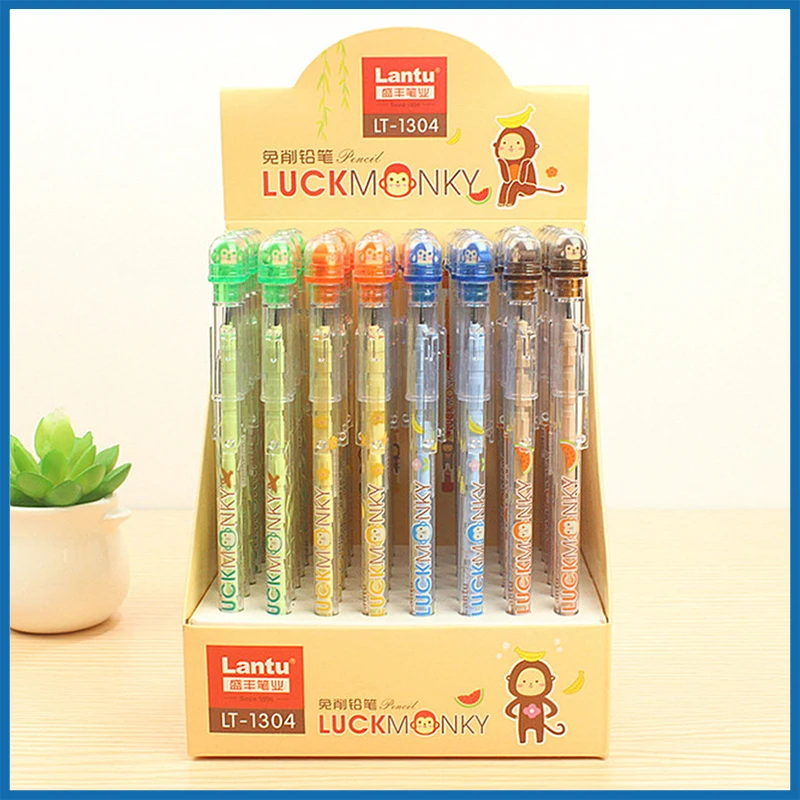 

24/48pcs Cute Chicken Non-sharpening Pencil Pen Cap Hb Lead Students Writing Pens School Stationery Pencil For Kid Office Supply