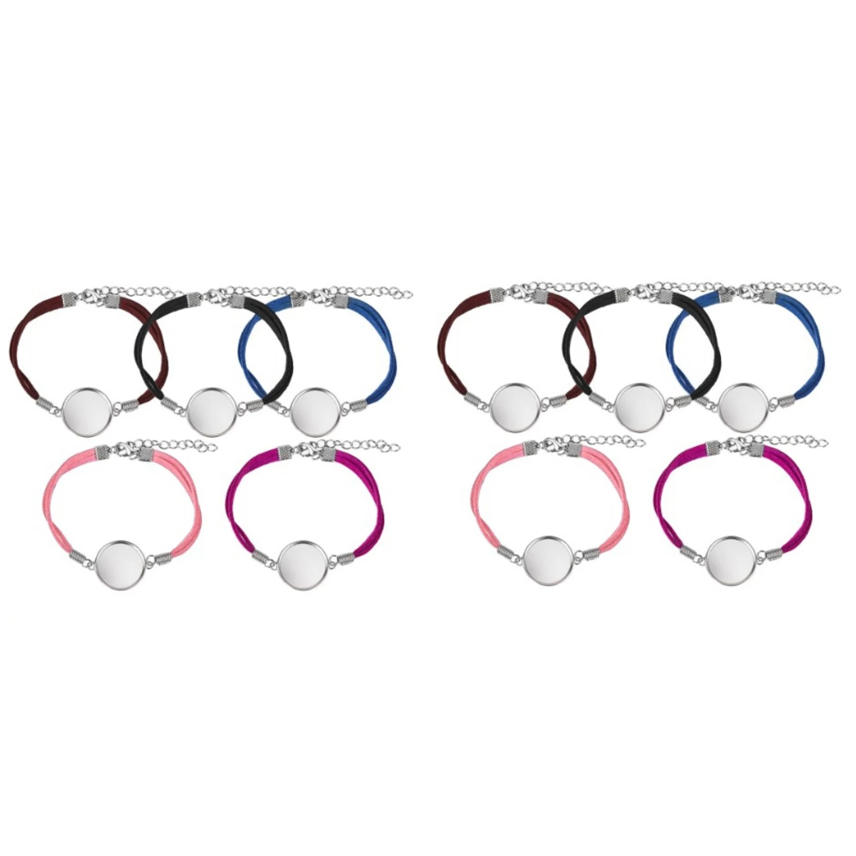

10 Pieces of Bracelet Blanks, Suitable for Round Cabochon DIY Jewelry Making Connector Set Frame Tray Bracelet