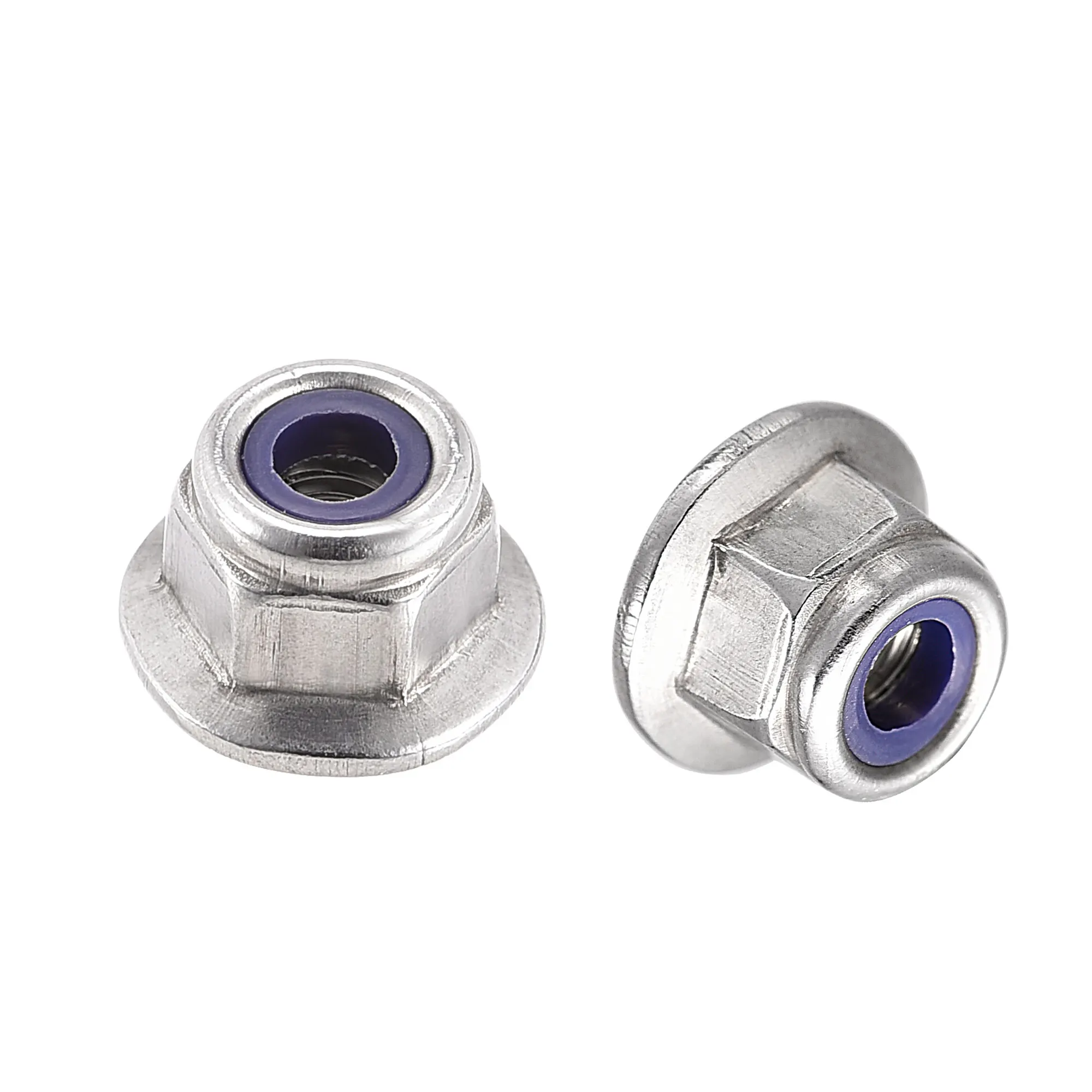 

Uxcell M4 Nylon Insert Hex Lock Nuts with Flange, 304 Stainless Steel, Plain Finish, 25pcs