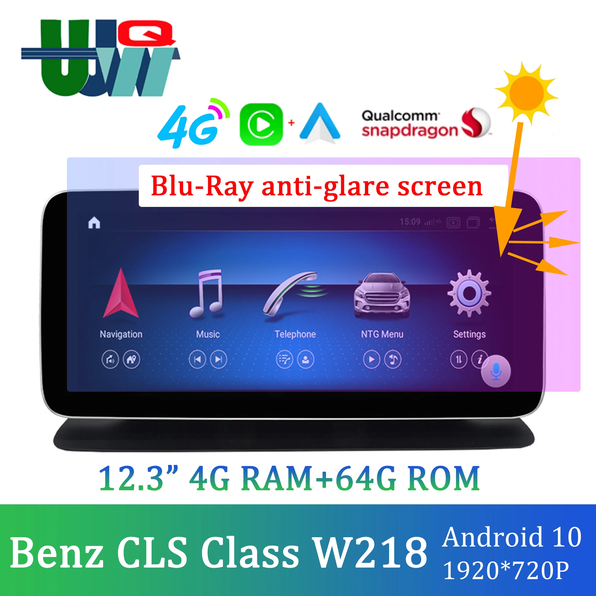 

Автомагнитола UJQW, 2 Din, Android, Bluetooth, для Mercedes Benz CLS Class W218 2011-2018 Carplay, GPS, навигация, Wi-Fi