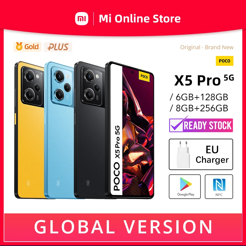 

Global Version POCO X5 Pro 5G 6GB 128GB 8GB 256GB Cellphone - Original Brand New Sealed Smartphone EU Charger NFC
