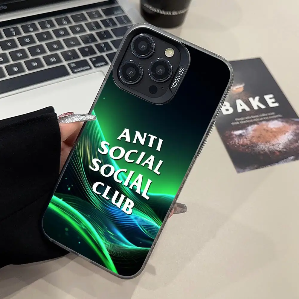 Чехол для мобильного телефона Social Club iPhone 16 15 14 13 12 11 X XR XS 8 7 Pro Max Plus серебристый цвет