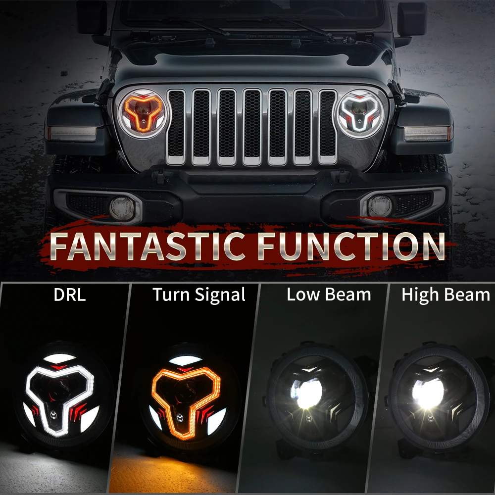 POVTOR 1 комплект водонепроницаемые 9-дюймовые фары со встроенным DRL сигнал поворота