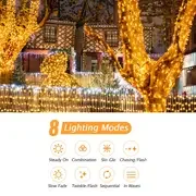 1pc outdoors solar string light 200 leds 8 modes solar lamp led lights strips waterproof for gardens courtyard wedding party mothers day valentines day new year christmas tree home decor details 2