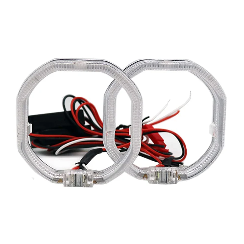 76 Мм Квадратные Светодиодные Ангельские Глаза С Акриловыми Крышками Набор Колец