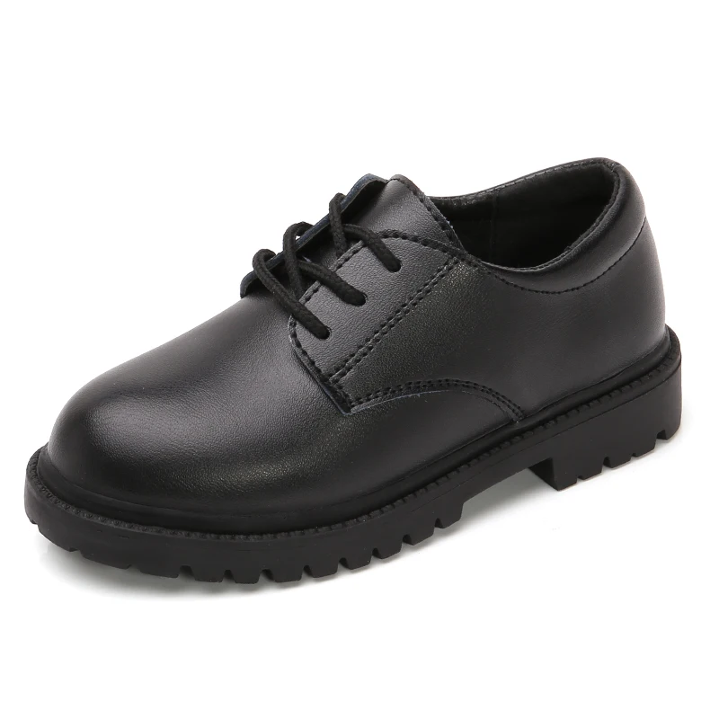 

MODX Shoes Children Leather Shoes For Big Kids Teenagers Size 27-38 For Big Boy Formal Wedding Shoes British Style Simple Black