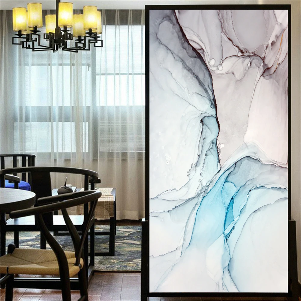 

Decorative Windows Film Privacy Marble Art Stained Glass Window Stickers No Glue Static Cling Frosted Window Cling Tint 27