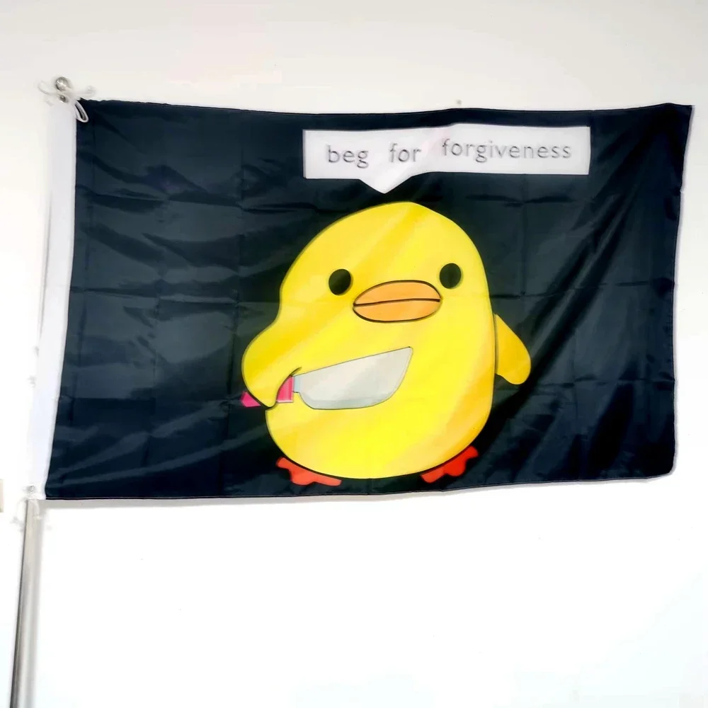 Забавный баннер в стиле хиппи с уткой идеально подходящий для внутреннего и