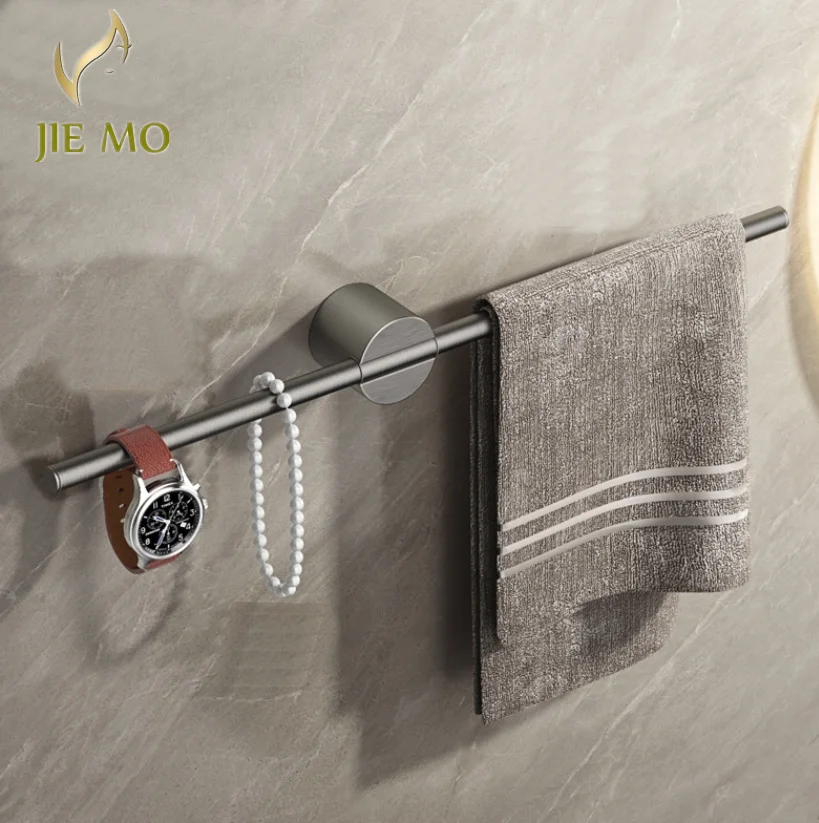 

Gray Bathroom Towel Rack Removable Towel Bar Bathroom Shelf Hanging Towel Bathroom Hanging