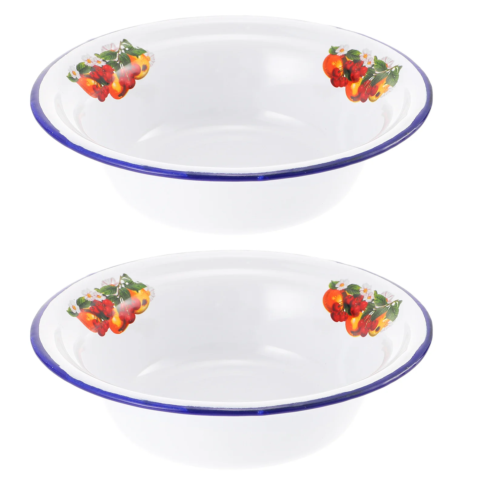 

Vintage Enamel Bowl Kitchen Gadget Soup Noodle Plate Home Supply Storage Food Container Style