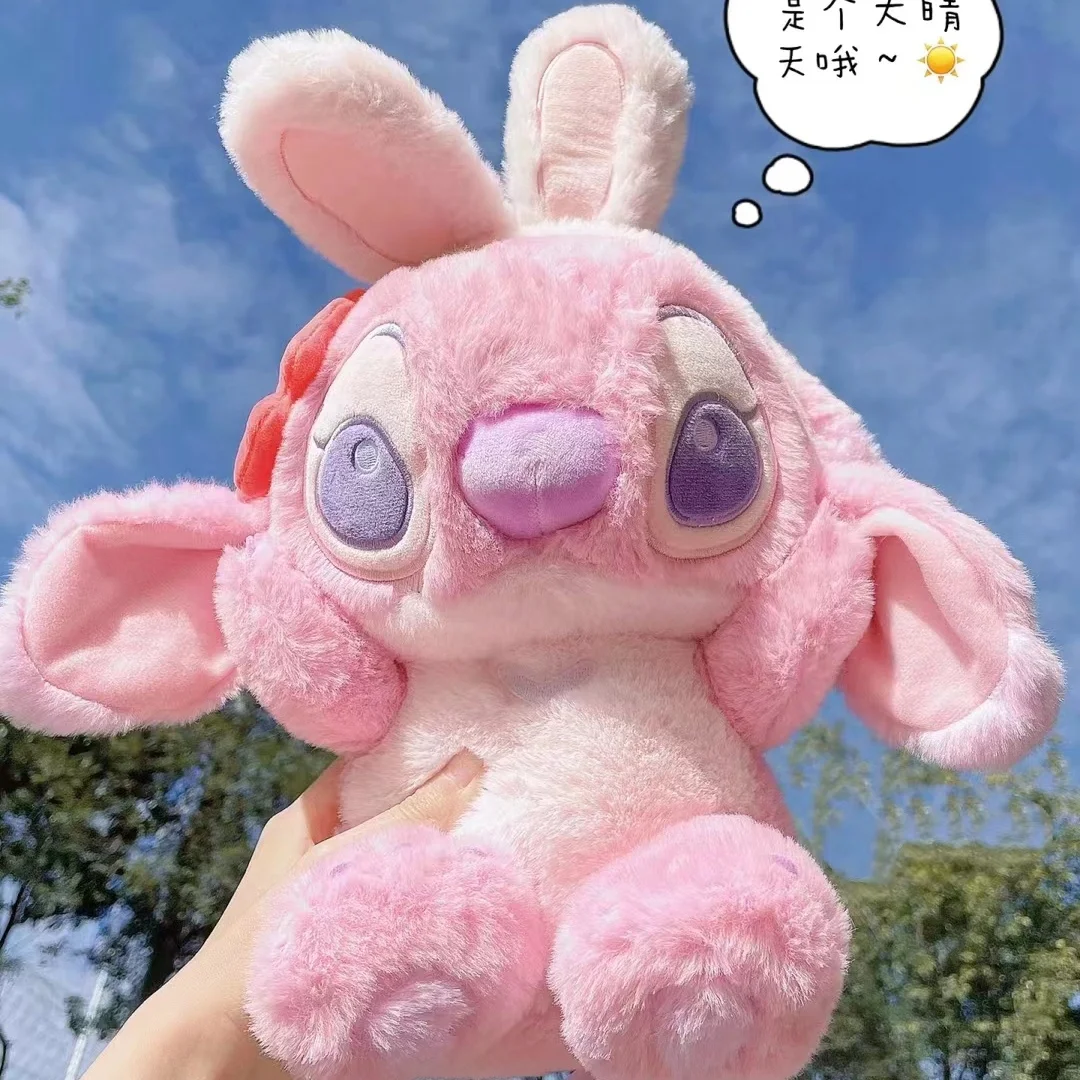 

2023 Disney Lilo and Stitch Pink Angel Plush Toys Kawai Cartoon Anime Star Baby Cute Stitch Doll Children's Girlfriend Gift